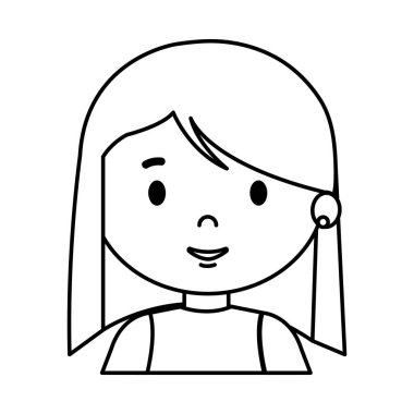 küçük kız kış giysileri ile vektör çizim tasarım