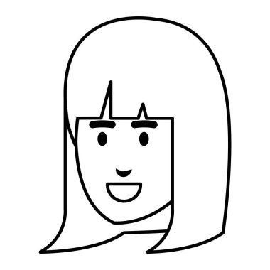 güzel bir kadın baş avatar karakter vektör çizim tasarımı