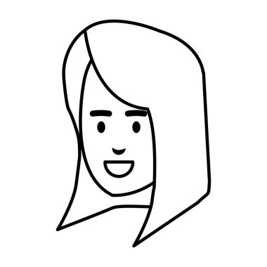 güzel bir kadın baş avatar karakter vektör çizim tasarımı