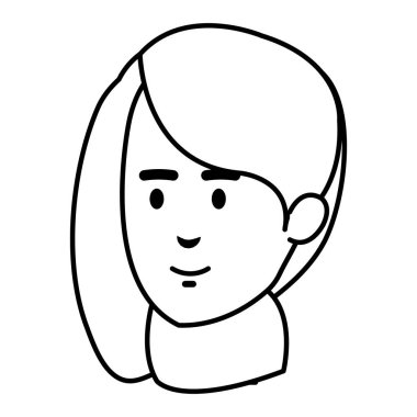 güzel bir kadın baş avatar karakter vektör çizim tasarımı