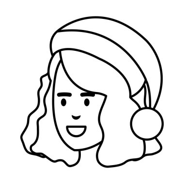 güzel bir kadın baş avatar karakter vektör çizim tasarımı