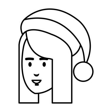 güzel bir kadın baş avatar karakter vektör çizim tasarımı