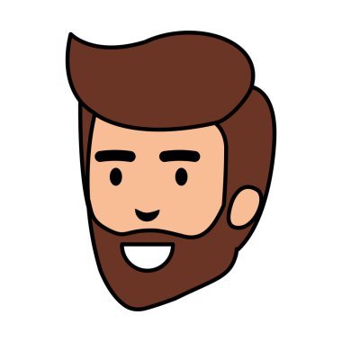 Genç adam kafa sakal avatar karakter vektör çizim tasarımı ile