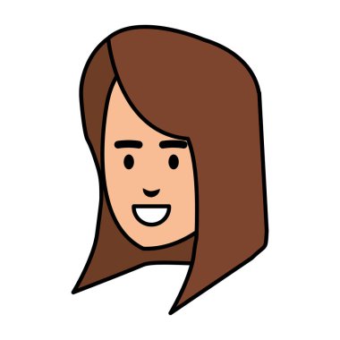 güzel bir kadın baş avatar karakter vektör çizim tasarımı