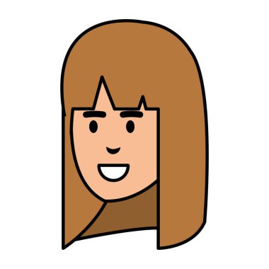 güzel bir kadın baş avatar karakter vektör çizim tasarımı