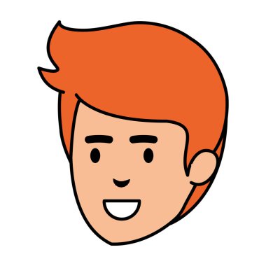 genç adam baş avatar karakter vektör çizim tasarımı