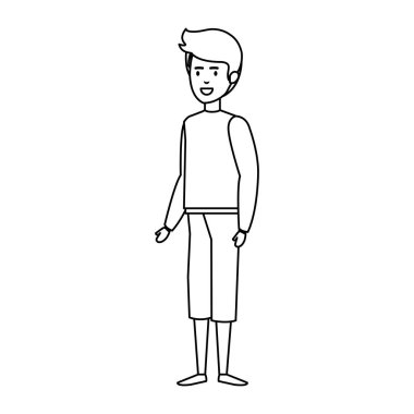 kış giysileri ile küçük çocuk vektör çizim tasarım