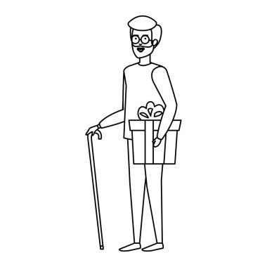 dedesi Noel giysileri ve hediye ile vektör çizim tasarım