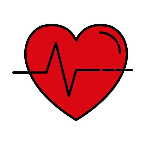 Heart Cardiology Isolated Icon Vector Illustration Design — Stock Vector