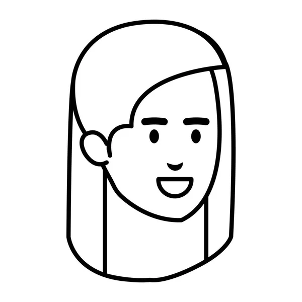 Beautiful Woman Head Avatar Character Vector Illustration Design — Stock Vector
