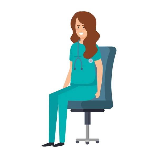 女从业者在办公椅向量例证设计 — 图库矢量图片