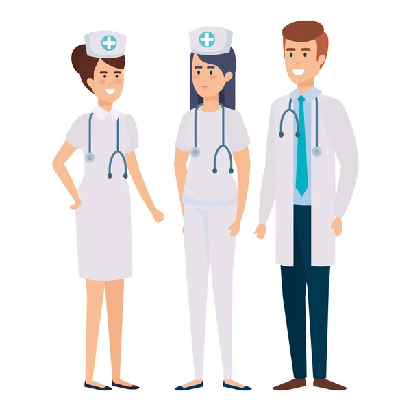 Grupo Médicos Con Diseño Ilustración Vectorial Enfermera — Vector de stock