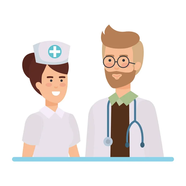 医生和护士人物向量插图设计 — 图库矢量图片