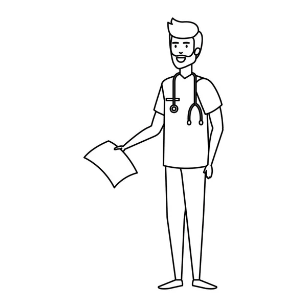 Lekarza Stetoskop Charakter Wektor Ilustracja Projekt — Wektor stockowy