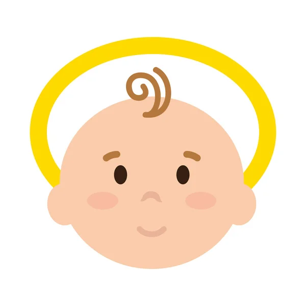 Head Jesus Holy Baby Character Vector Illustration Design — Stock Vector