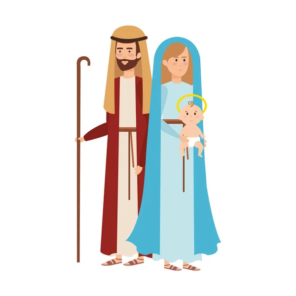 Sainte Famille Mangeoire Personnages Vectoriel Illustration Conception — Image vectorielle