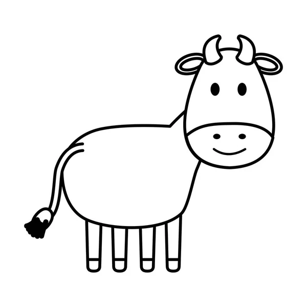 かわいい牛の飼い葉桶の文字ベクトル イラスト デザイン — ストックベクタ