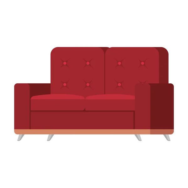 Sofa Livingroom Isolated Icon Vector Illustration Design — Stock Vector