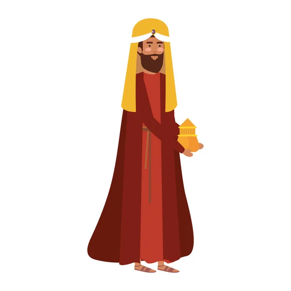 Wise Man Manger Character Vector Illustration Design — Stock Vector