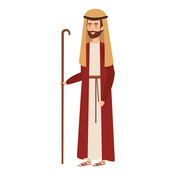 Saint Joseph Christmas Character Vector Illustration Design — Stock Vector