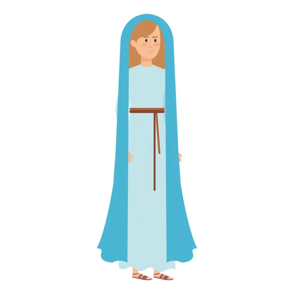 Söta Maria Virgin Vektor Illustration Karaktärsdesign — Stock vektor