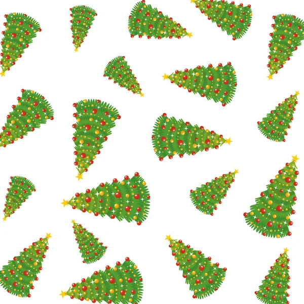 Joyeux Noël Arbres Motif Vectoriel Illustration Conception — Image vectorielle