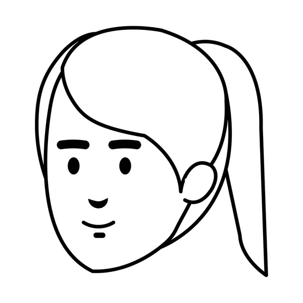 美丽的女人头头像特征矢量插图设计 — 图库矢量图片