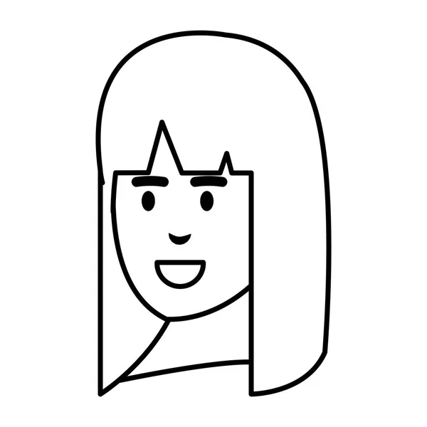 美丽的女人头头像特征矢量插图设计 — 图库矢量图片