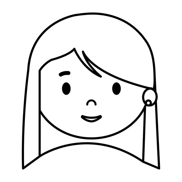 Красивая Маленькая Девочка Голову Векторный Дизайн Иллюстрации Персонажа — стоковый вектор
