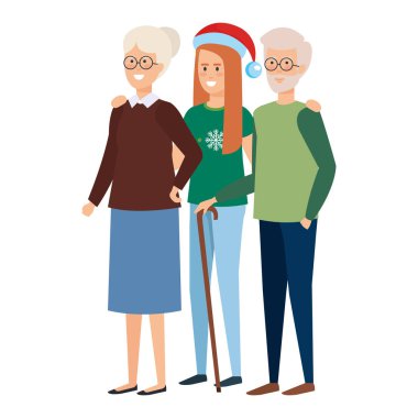 dedesi çift kızı vektör çizim tasarımı ile