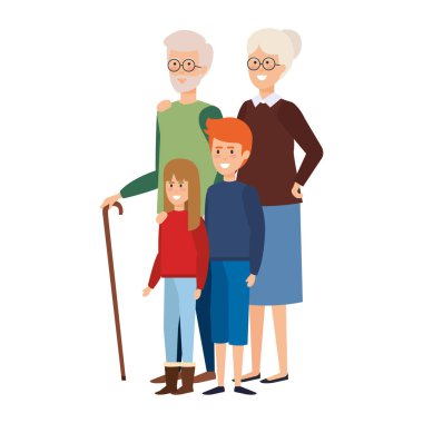 dedesi çift çocuklar vektör çizim tasarım ile