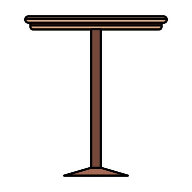 ahşap masa simge vektör illüstrasyon izole