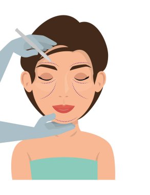 Plastik cerrahi vektör çizim tasarım kadında