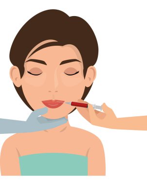 botox vektör çizim tasarım enjekte havlu kadında
