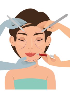 Plastik cerrahi vektör çizim tasarım kadında