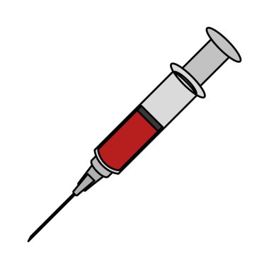 Enjeksiyon ile ilaç simge vektör çizim tasarım