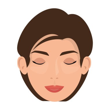 güzel ve Genç baş kadın vektör çizim tasarım