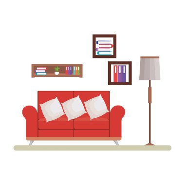 ev salon yer sahne vektör çizim tasarım