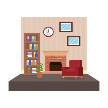 ev salon yer sahne vektör çizim tasarım