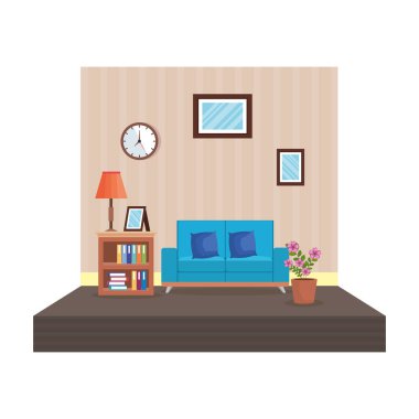 ev salon yer sahne vektör çizim tasarım