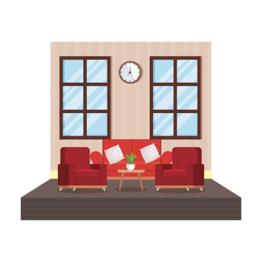 ev salon yer sahne vektör çizim tasarım