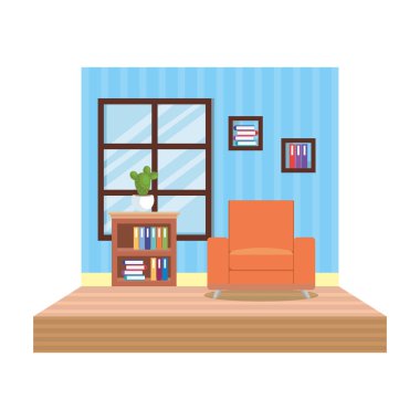 ev salon yer sahne vektör çizim tasarım