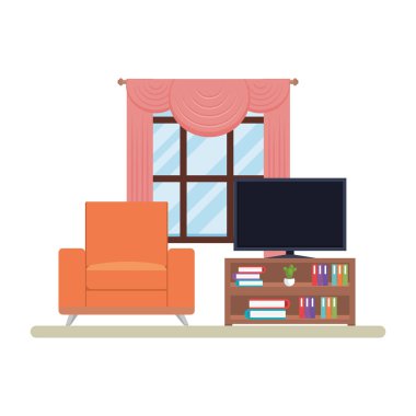 ev salon yer sahne vektör çizim tasarım