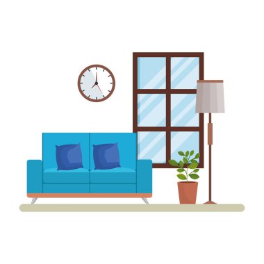 ev salon yer sahne vektör çizim tasarım