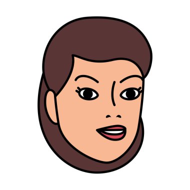 güzel ve Genç baş kadın vektör çizim tasarım