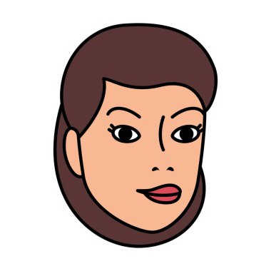 güzel ve Genç baş kadın vektör çizim tasarım