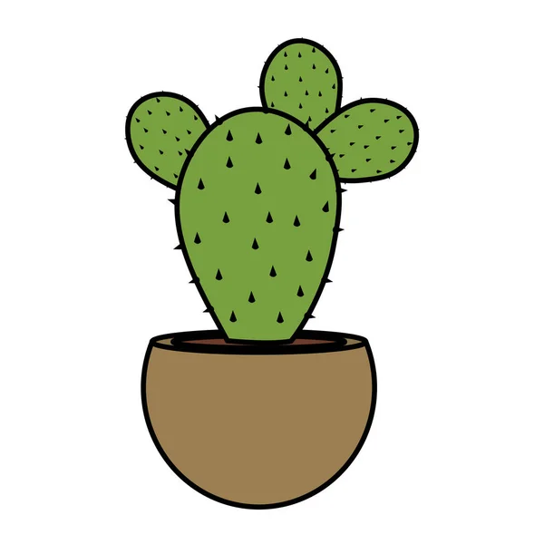 Kaktus Houseplant Pot Ikona Vektor Ilustrační Design — Stockový vektor