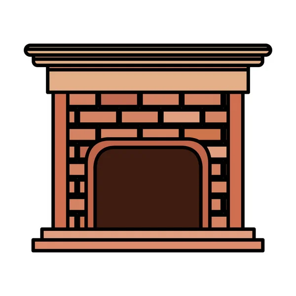 Casa Chimenea Interior Icono Vector Ilustración Diseño — Archivo Imágenes Vectoriales