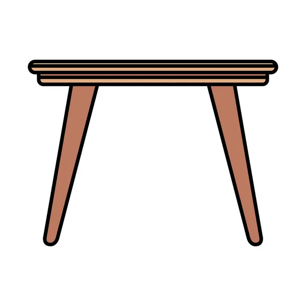 Fából Készült Asztal Elszigetelt Ikon Vektoros Illusztráció Tervezés — Stock Vector