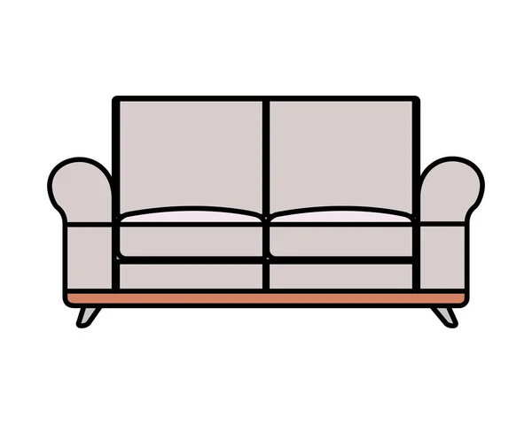 Sofá Sala Estar Aislado Icono Vector Ilustración Diseño — Vector de stock